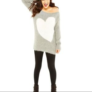 Bethany Mota Off-the-Shoulder Fuzzy Sweater